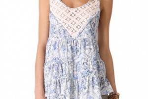 Free People Printed Babydoll Top