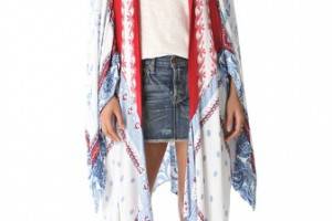 Free People Scarf Print Duster Cardigan