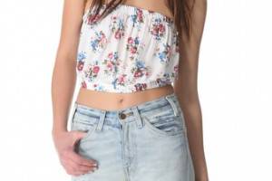 Free People Smocked Back Picnic Crop Top