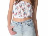 Free People Smocked Back Picnic Crop Top