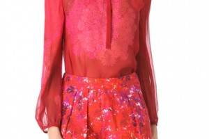 Giambattista Valli Printed Long Sleeve Blouse