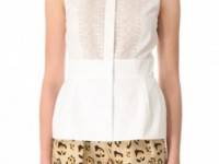 Giambattista Valli Sleeveless Eyelet Front Top