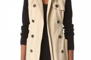 Gryphon Knit Sleeve Trench