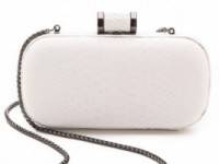 Halston Heritage Embossed Python Oblong Minaudiere