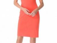 Halston Heritage One Sleeve Dress with Shoulder Cutout