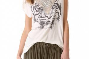 Haute Hippie Embellished Tiger Tee