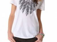 Haute Hippie Feather Collar Tee