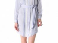 Haute Hippie Pleated Shirtdress with Lace