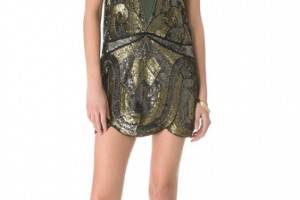 Haute Hippie Swirled Embellished Tank Dress