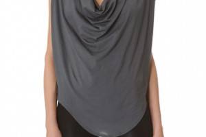 HELMUT Helmut Lang Feather Jersey Drop Neck Top