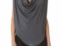 HELMUT Helmut Lang Feather Jersey Drop Neck Top