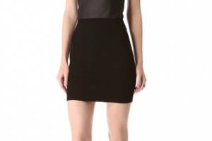 HELMUT Helmut Lang Gala Knit & Leather Dress