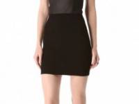 HELMUT Helmut Lang Gala Knit &amp; Leather Dress