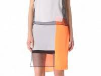 Helmut Lang Chroma Drape Colorblock Dress
