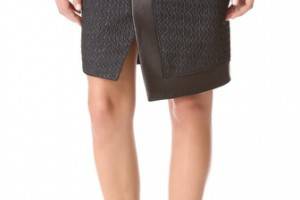 Helmut Lang Peak Angled Leather Skirt