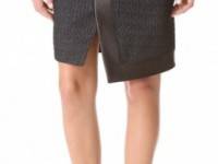 Helmut Lang Peak Angled Leather Skirt