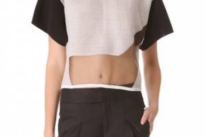 Helmut Lang Transparent Grid Boxy Sweater