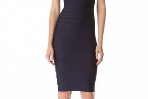 Herve Leger Ardell Boat Neck Dress