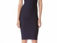 Herve Leger Ardell Boat Neck Dress