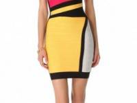 Herve Leger Colorblock Sheath Dress