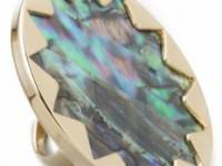 House of Harlow 1960 Abalone Sunburst Cocktail Ring