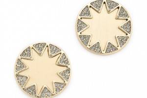 House of Harlow 1960 Earth Metal Sunburst Stud Earrings