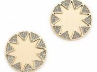 House of Harlow 1960 Earth Metal Sunburst Stud Earrings