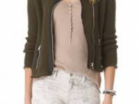 IRO Miali Leather Trim Jacket