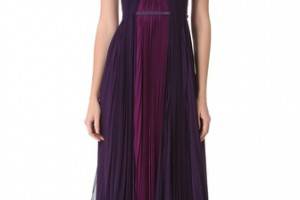 J. Mendel Two Tone Gown with Beaded Straps