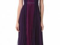J. Mendel Two Tone Gown with Beaded Straps