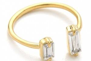 Jacquie Aiche Double Baguette Open Ring