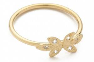 Jacquie Aiche Mirrored Leaf Waif Ring