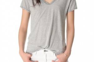 James Perse Easy V Neck Stripe Tee