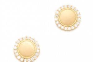 Jamie Wolf Diamond Scallop Pave Stud Earrings