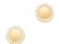 Jamie Wolf Diamond Scallop Pave Stud Earrings