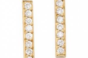 Jennifer Meyer Jewelry 18k Gold Bar Diamond Stud Earrings