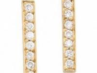 Jennifer Meyer Jewelry 18k Gold Bar Diamond Stud Earrings