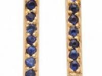 Jennifer Meyer Jewelry 18k Gold Bar Sapphire Stud Earrings