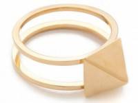 Jennifer Zeuner Jewelry Double Band Square Stud Ring