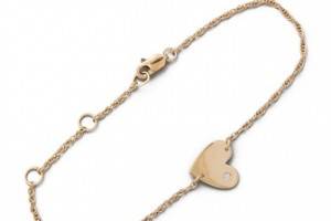 Jennifer Zeuner Jewelry Heart Chain Bracelet with Diamond