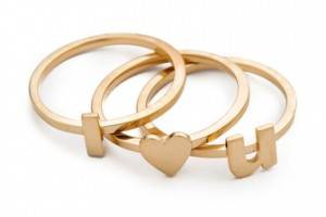 Jennifer Zeuner Jewelry I Heart U Ring Set