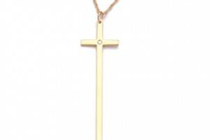 Jennifer Zeuner Jewelry Long Diamond Cross Necklace