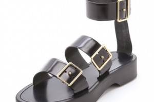 Jil Sander Black Strapped Sandals