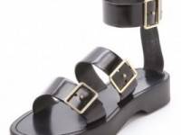 Jil Sander Black Strapped Sandals