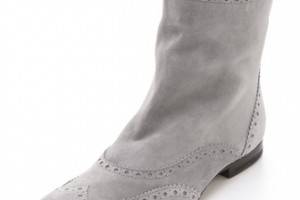 Jil Sander Grey Suede Booties