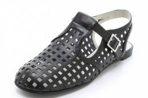 Jil Sander Navy Perforated Flats