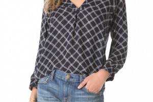 Joie Lerona Print Plaid Top