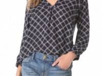 Joie Lerona Print Plaid Top