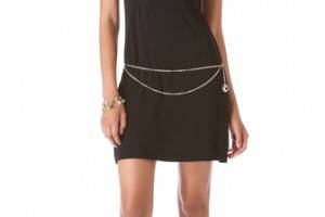 Juicy Couture Belted Matte Jersey Dress