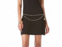 Juicy Couture Belted Matte Jersey Dress